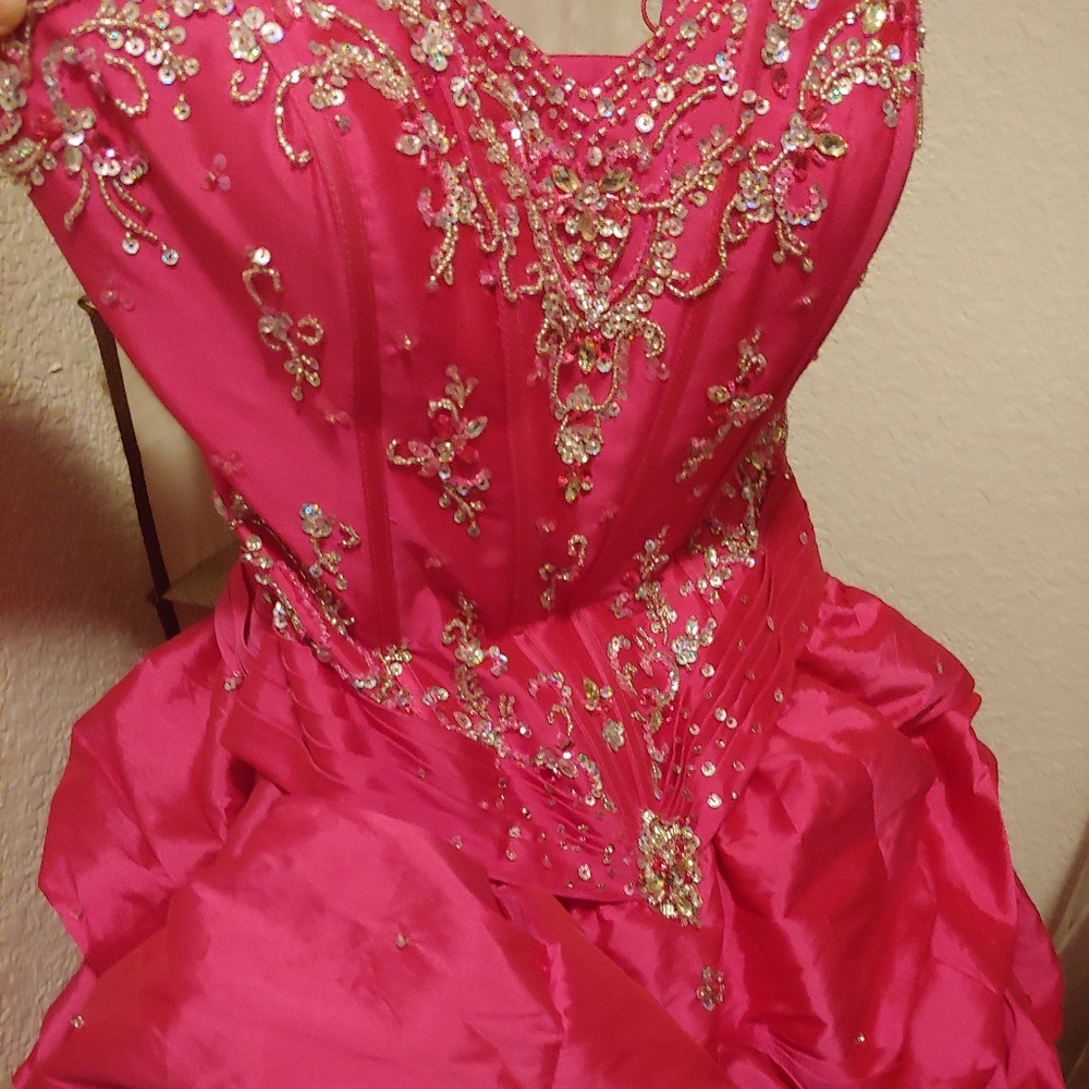 Strapless Pink Ball Gown